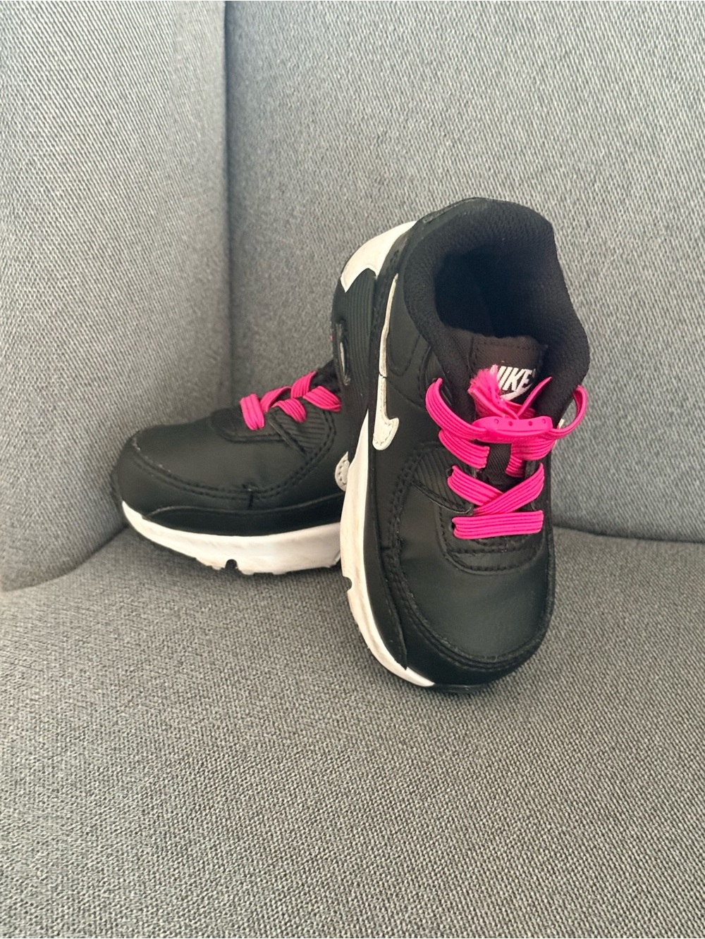 Nike Kids Black and Hot Pink Sneakers